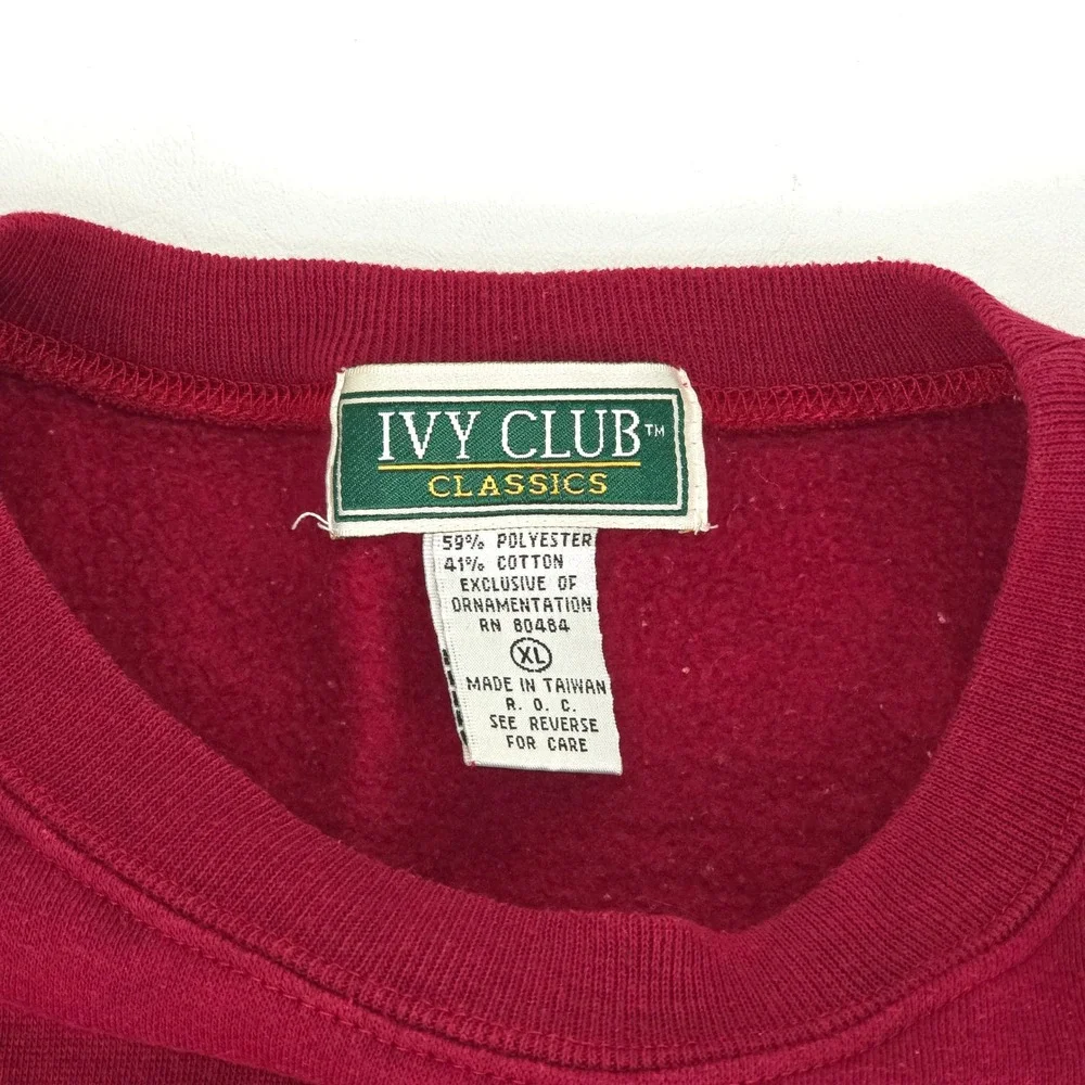 Ivy Club Classics Golf Crewneck‎ Mens XL Maroon 90s Embroidered Retro Throwback